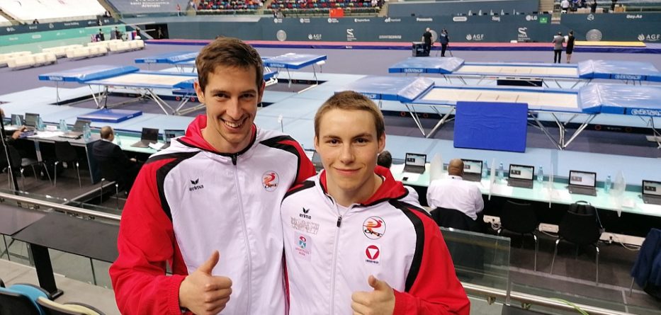 Martin Spatt (l.) und Benny Wizani (r.) in der Weltcup-Wettkampfhalle in Baku © ÖFT